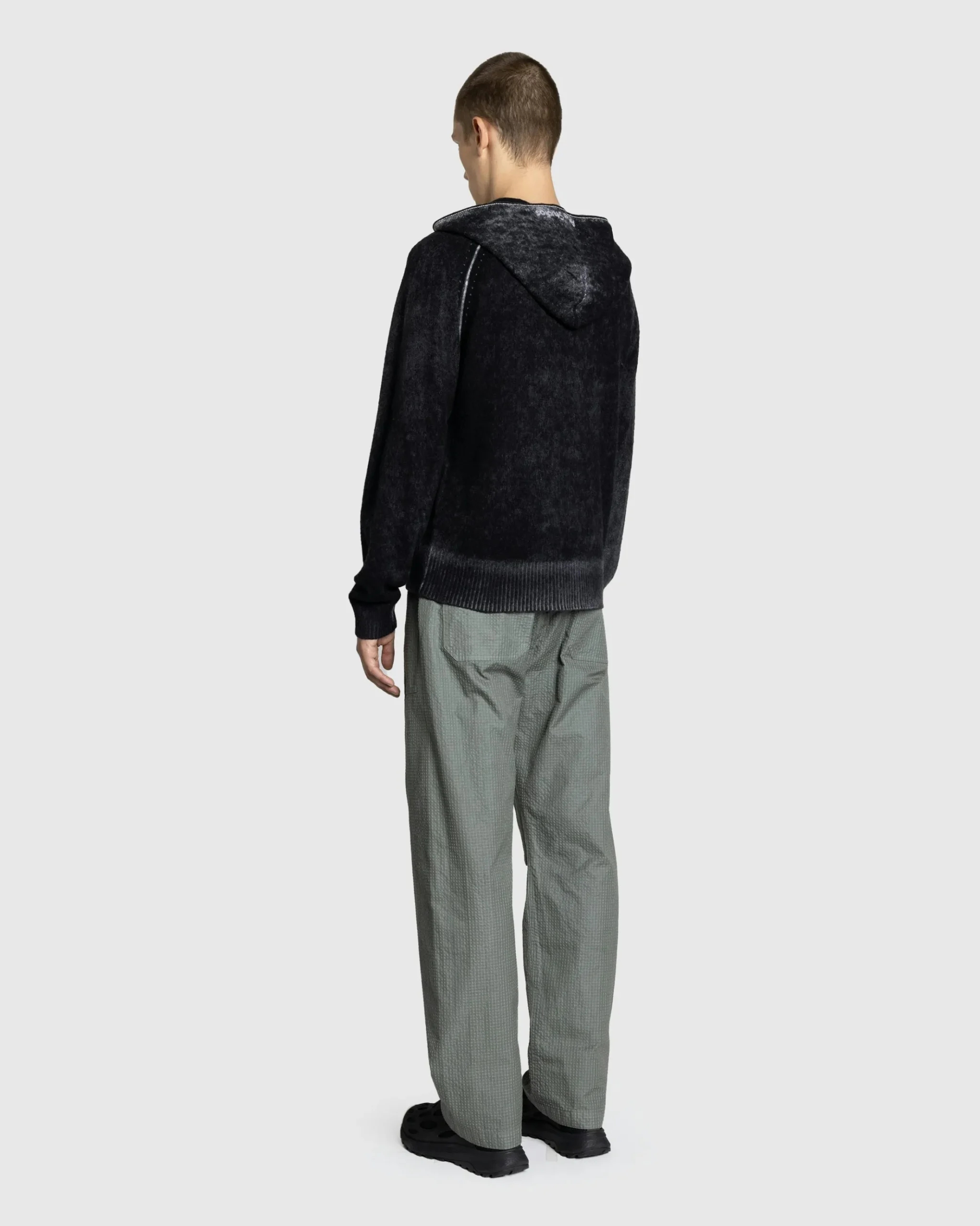 Cheap Acne Studios Hooded Zipper Sweater black