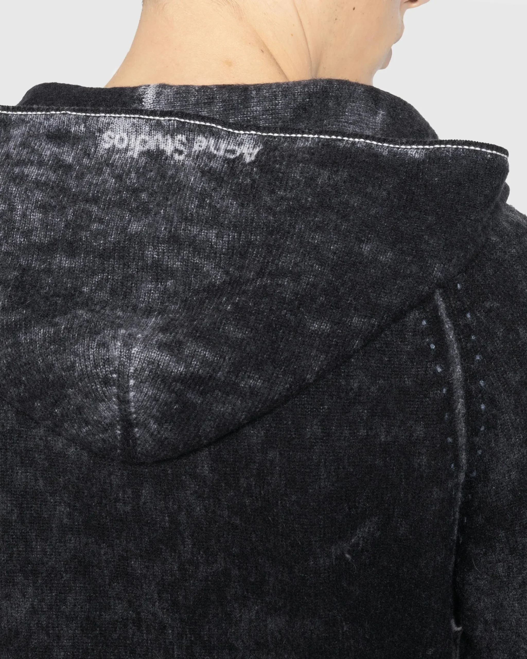 Cheap Acne Studios Hooded Zipper Sweater black