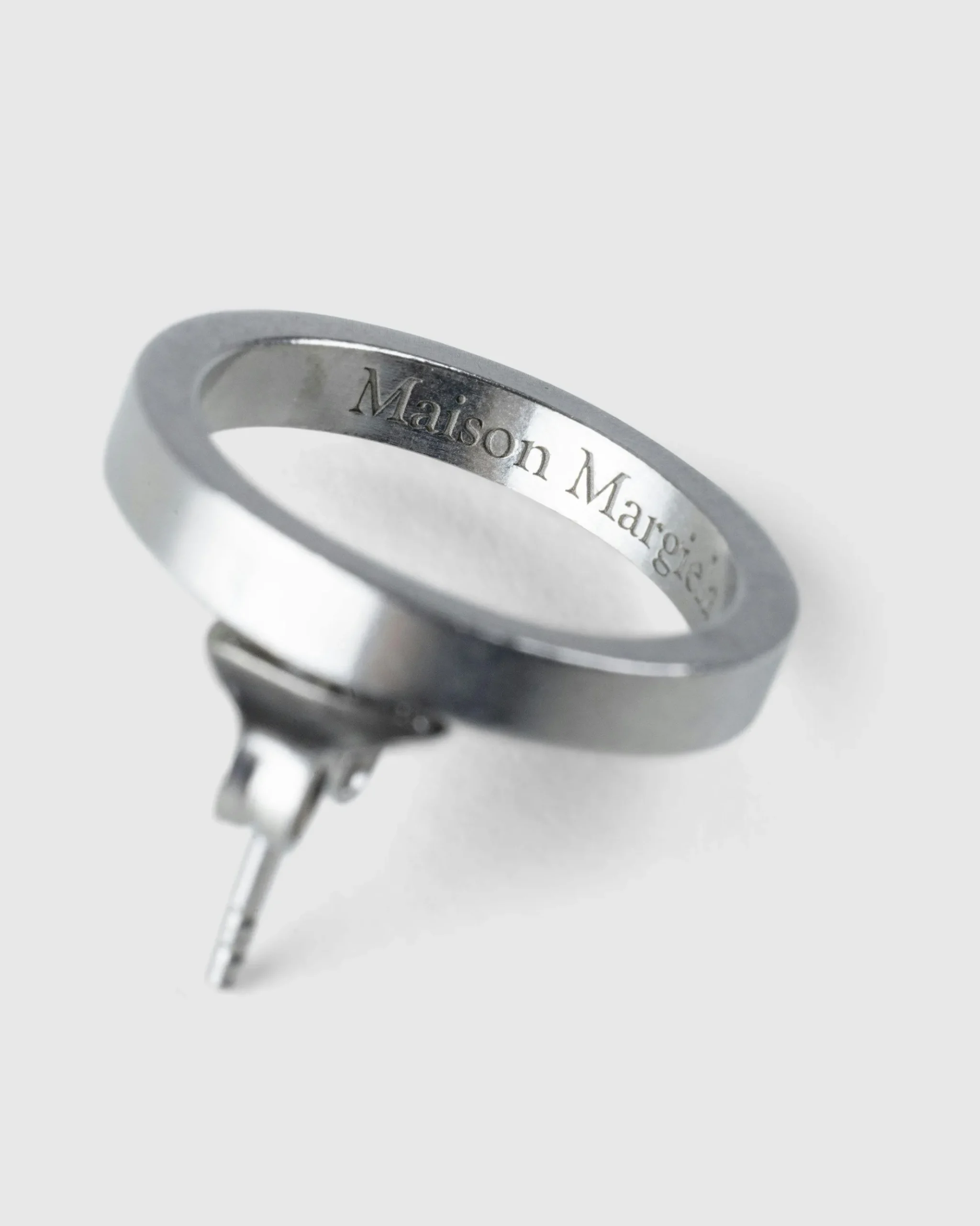 Shop Maison Margiela Hoop Earring Silver palladioburattato