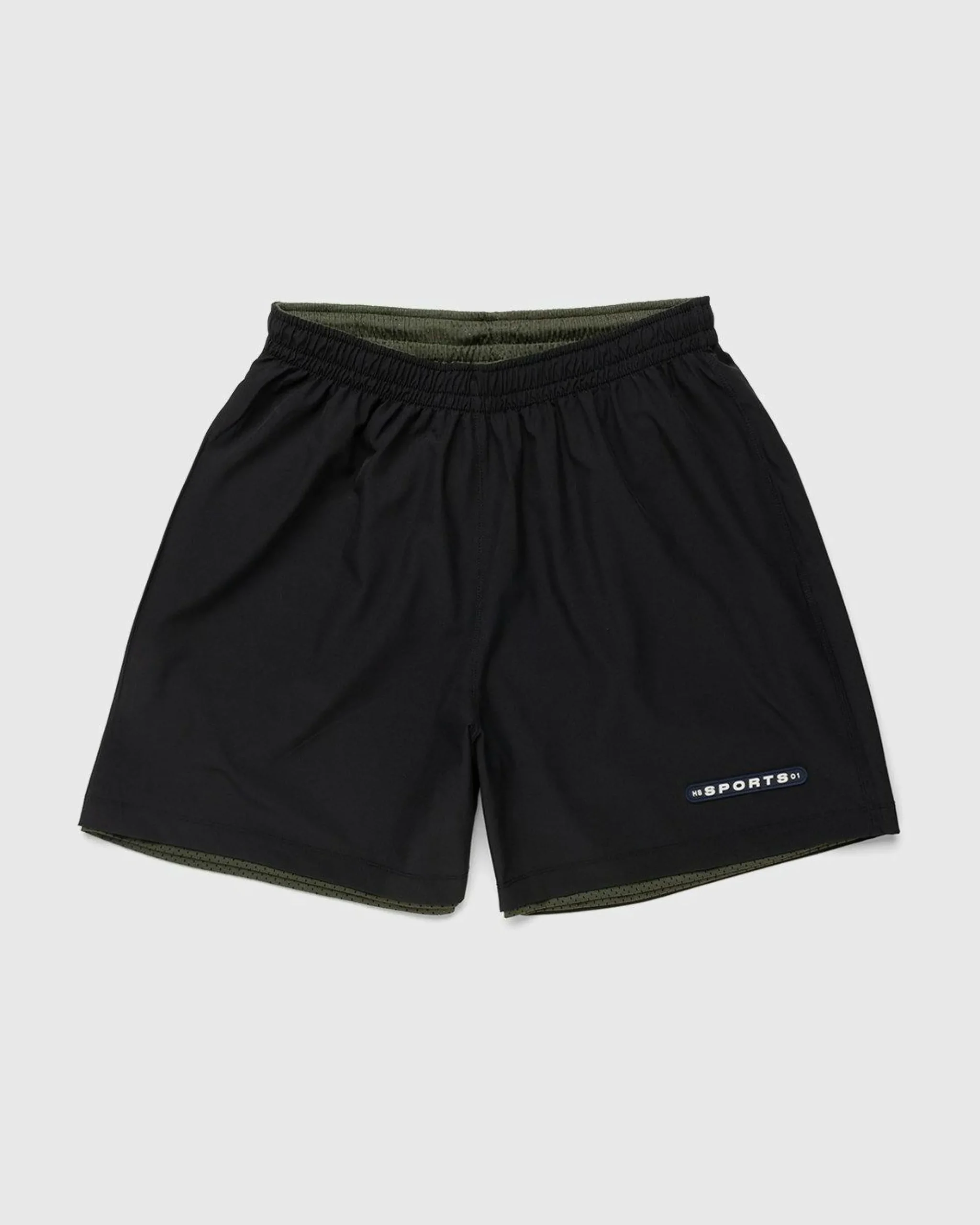 Clearance Highsnobiety HS Sports Reversible Mesh Shorts Black/Khaki green