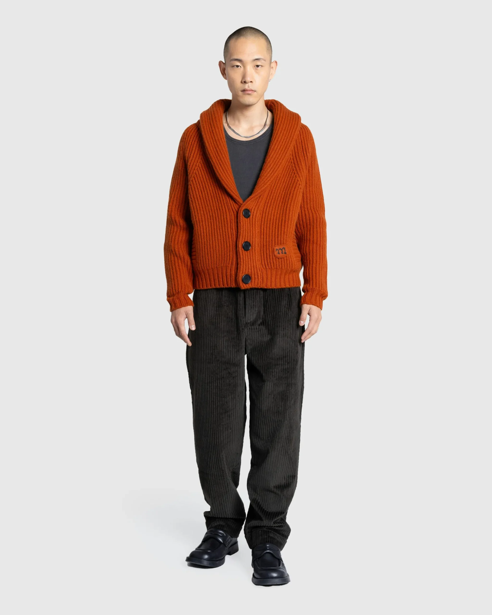 Outlet Meta Campania Collective Jackson Shawl Collar Chunky Cashmere Cardigan Rust Brown rustbrown