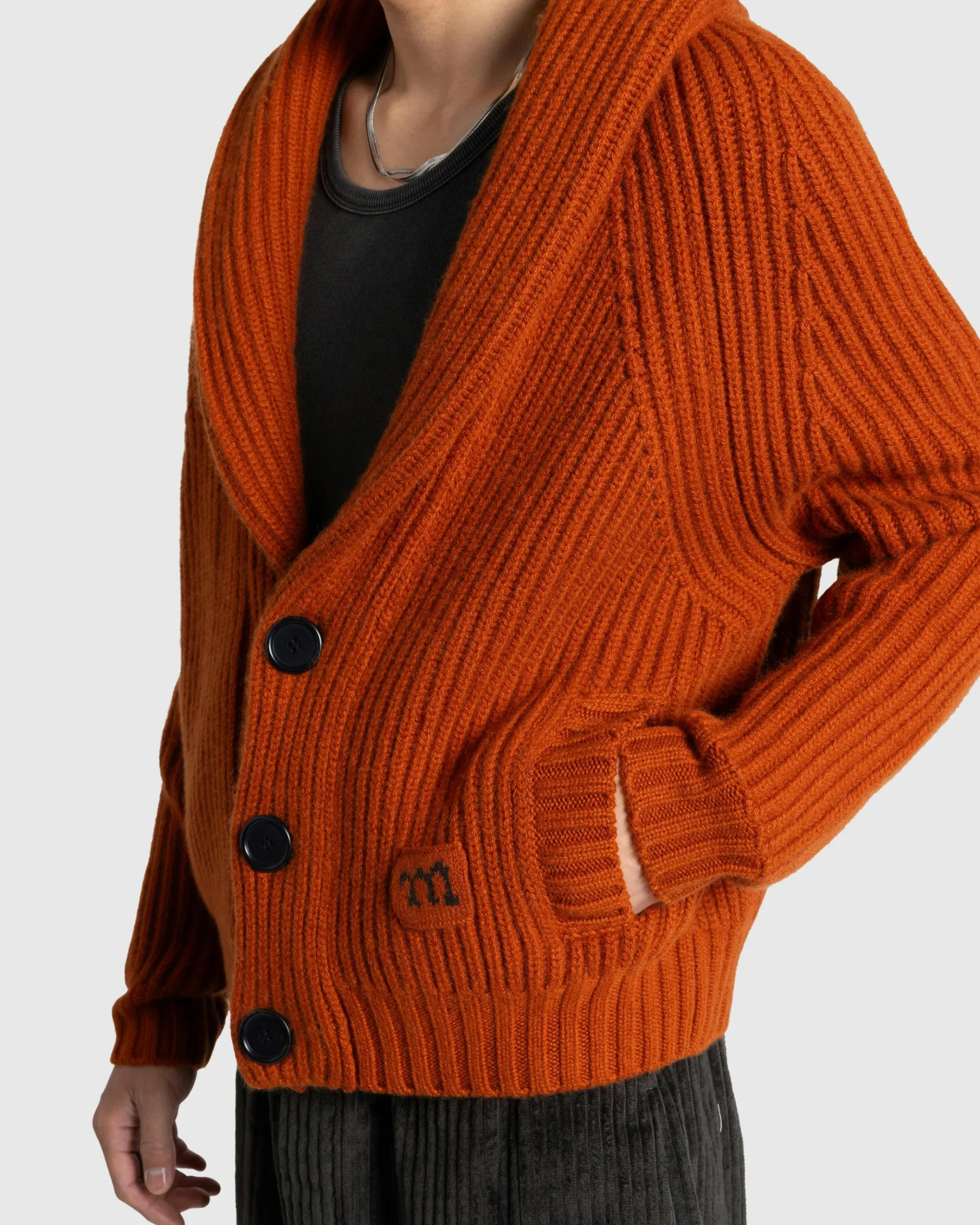 Outlet Meta Campania Collective Jackson Shawl Collar Chunky Cashmere Cardigan Rust Brown rustbrown