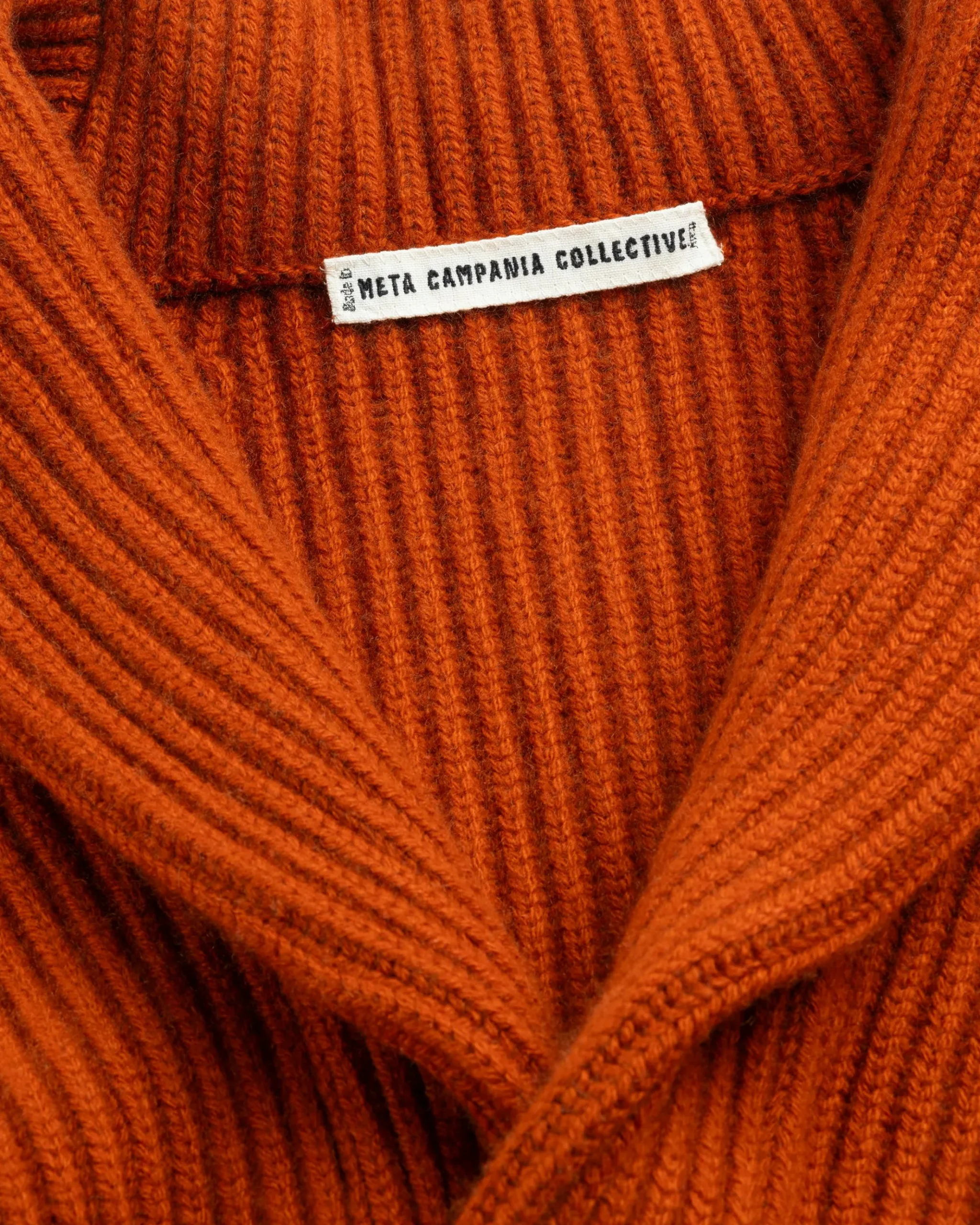 Outlet Meta Campania Collective Jackson Shawl Collar Chunky Cashmere Cardigan Rust Brown rustbrown