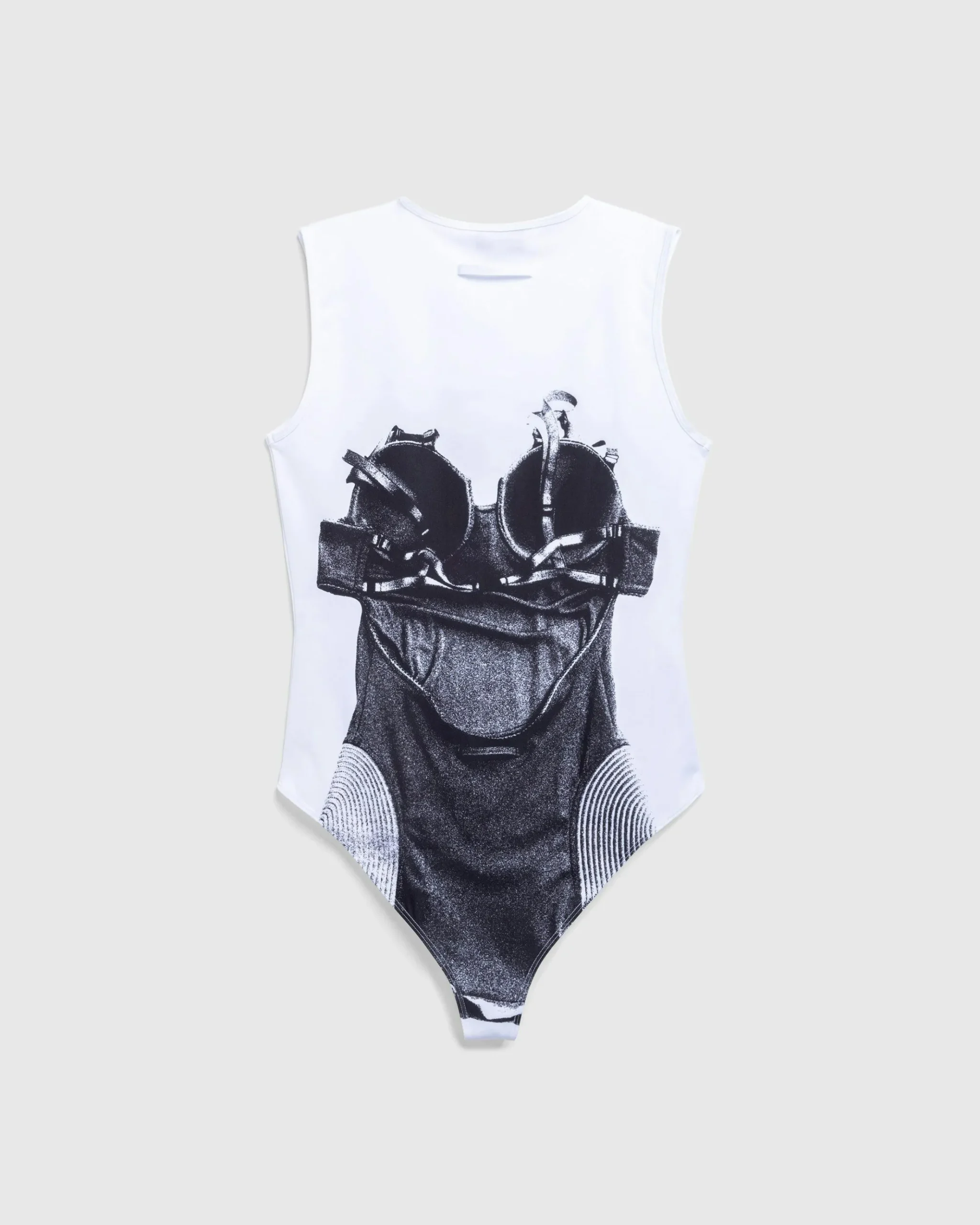 Fashion Jean Paul Gaultier Jersey Body Printed Madonna Corset Trompe L'Œil white/black