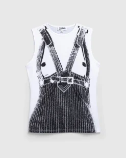 Online Jean Paul Gaultier Jersey Tank Top Printed Madonna Trompe L'Œil white/black