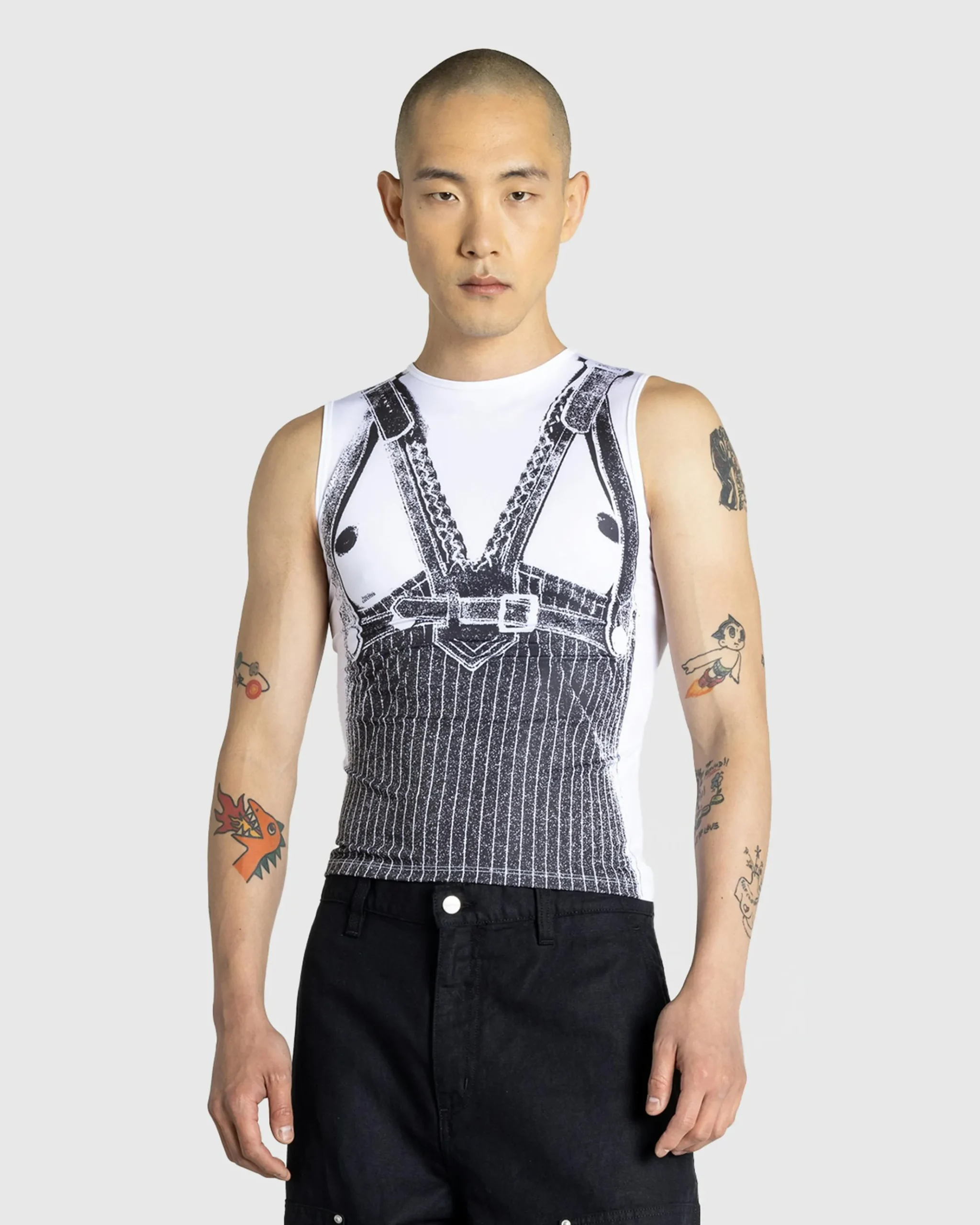 Online Jean Paul Gaultier Jersey Tank Top Printed Madonna Trompe L'Œil white/black