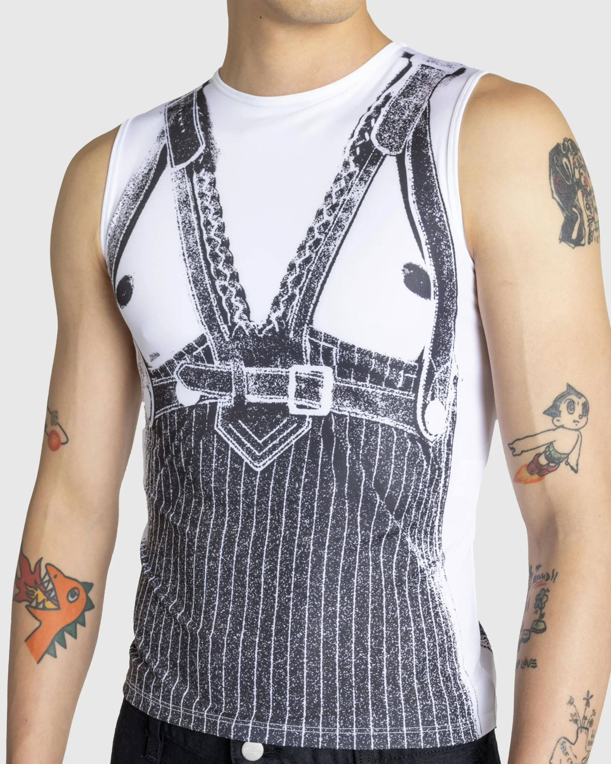 Online Jean Paul Gaultier Jersey Tank Top Printed Madonna Trompe L'Œil white/black