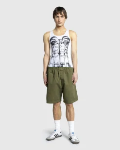 Shop Jean Paul Gaultier Jersey Top Printed Cage Trompe L'Œil white/black