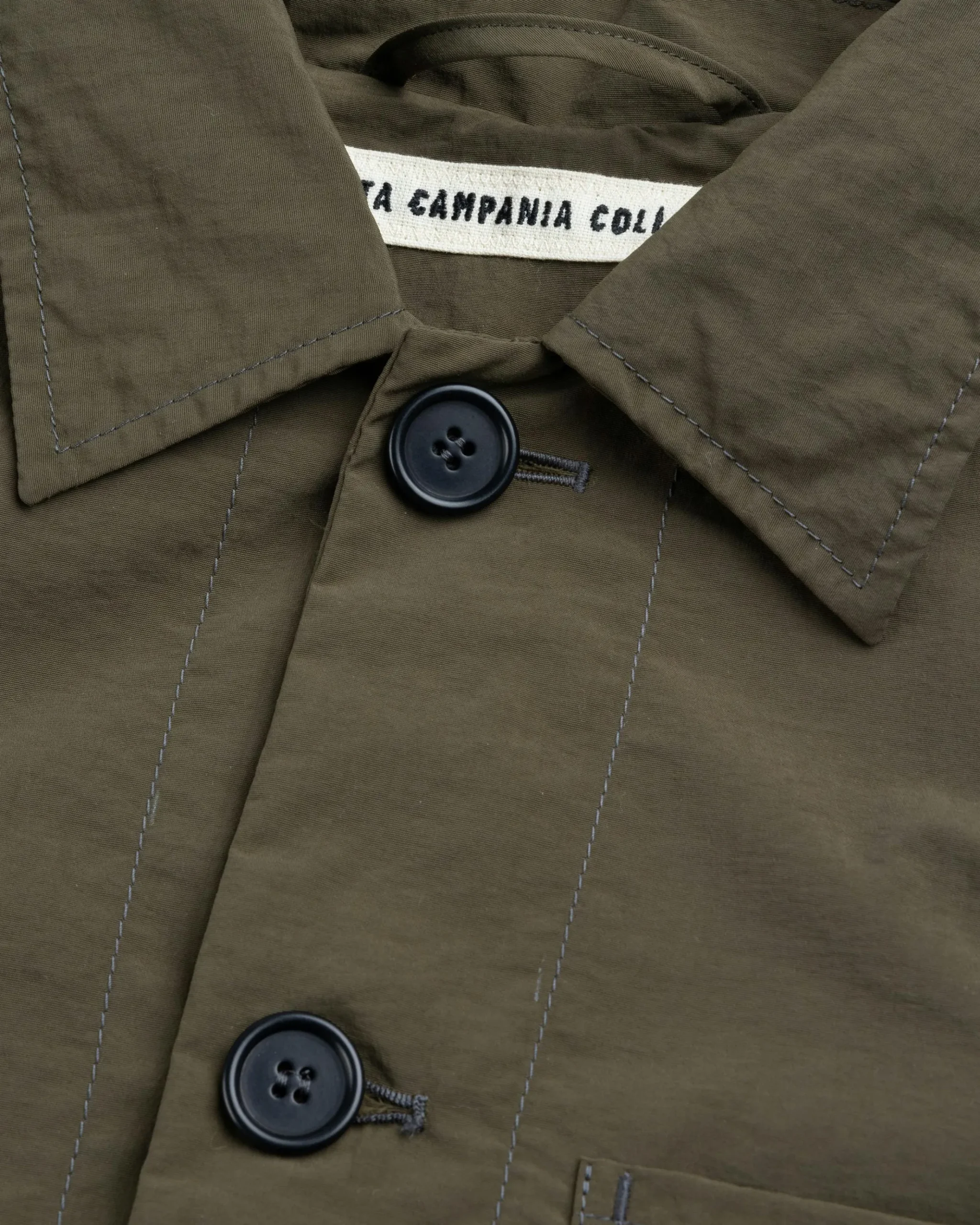 Cheap Meta Campania Collective Julian Selflined Nylon Shirt Jacket Dark Khaki darkkhaki