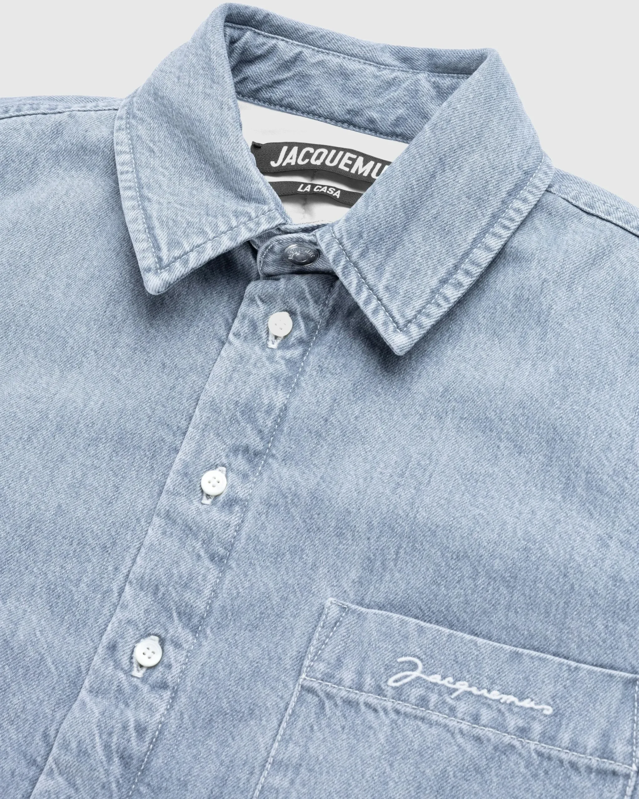 New JACQUEMUS La Chemise Boulanger grey/off-white