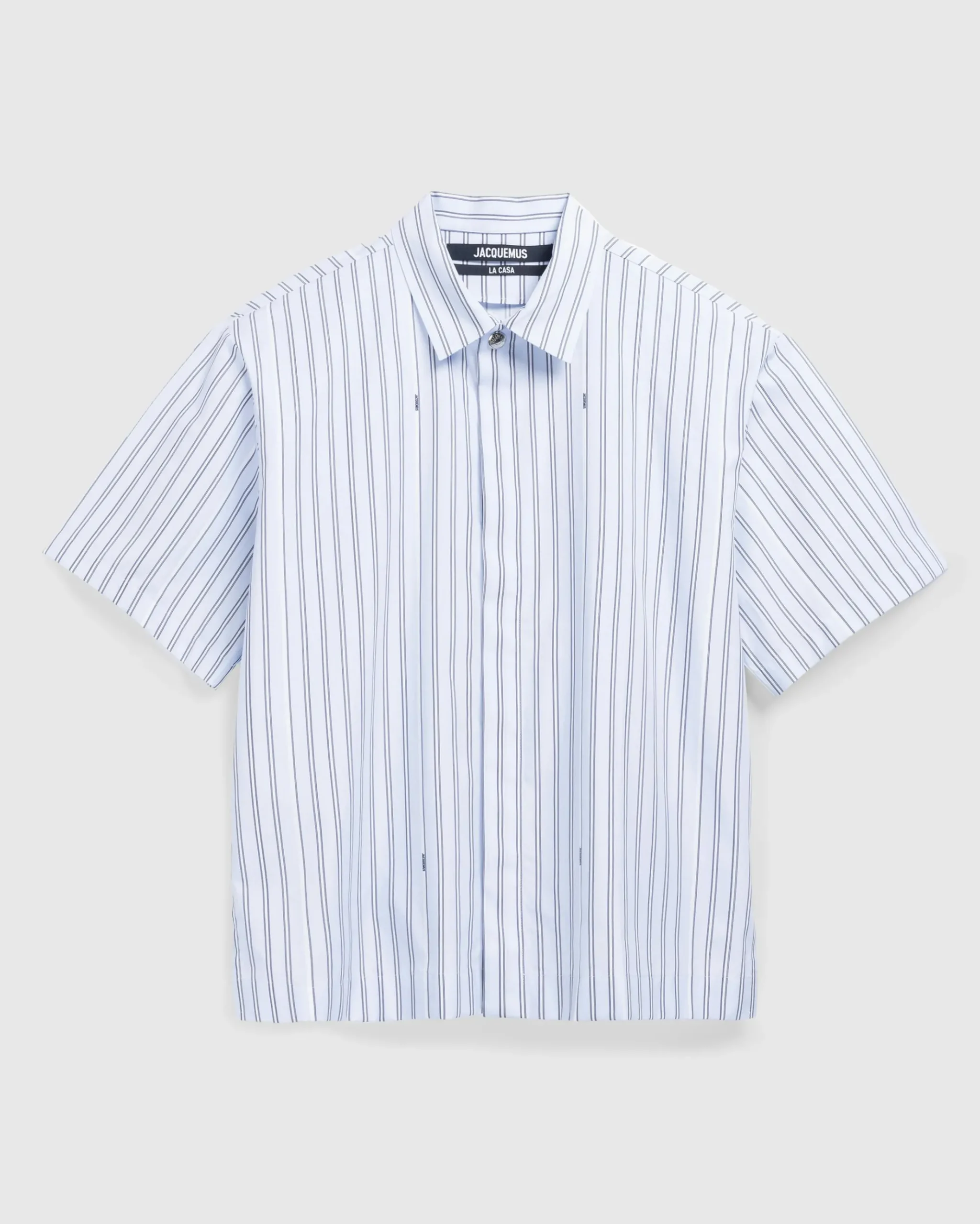 Store JACQUEMUS La Chemise Manches Courte Print Blue Stripe printbluestripe