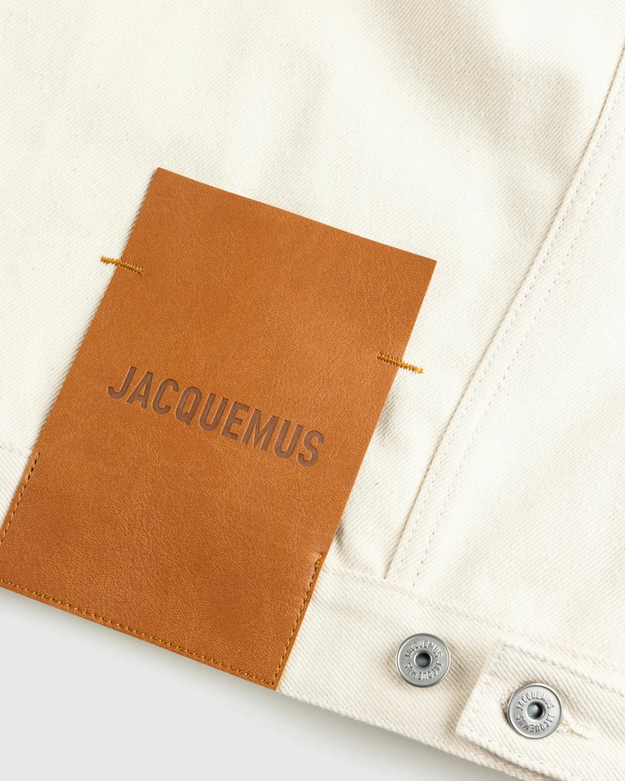 Fashion JACQUEMUS La Veste De-Nimes Off-White/Red Stripe off-white/redstripe