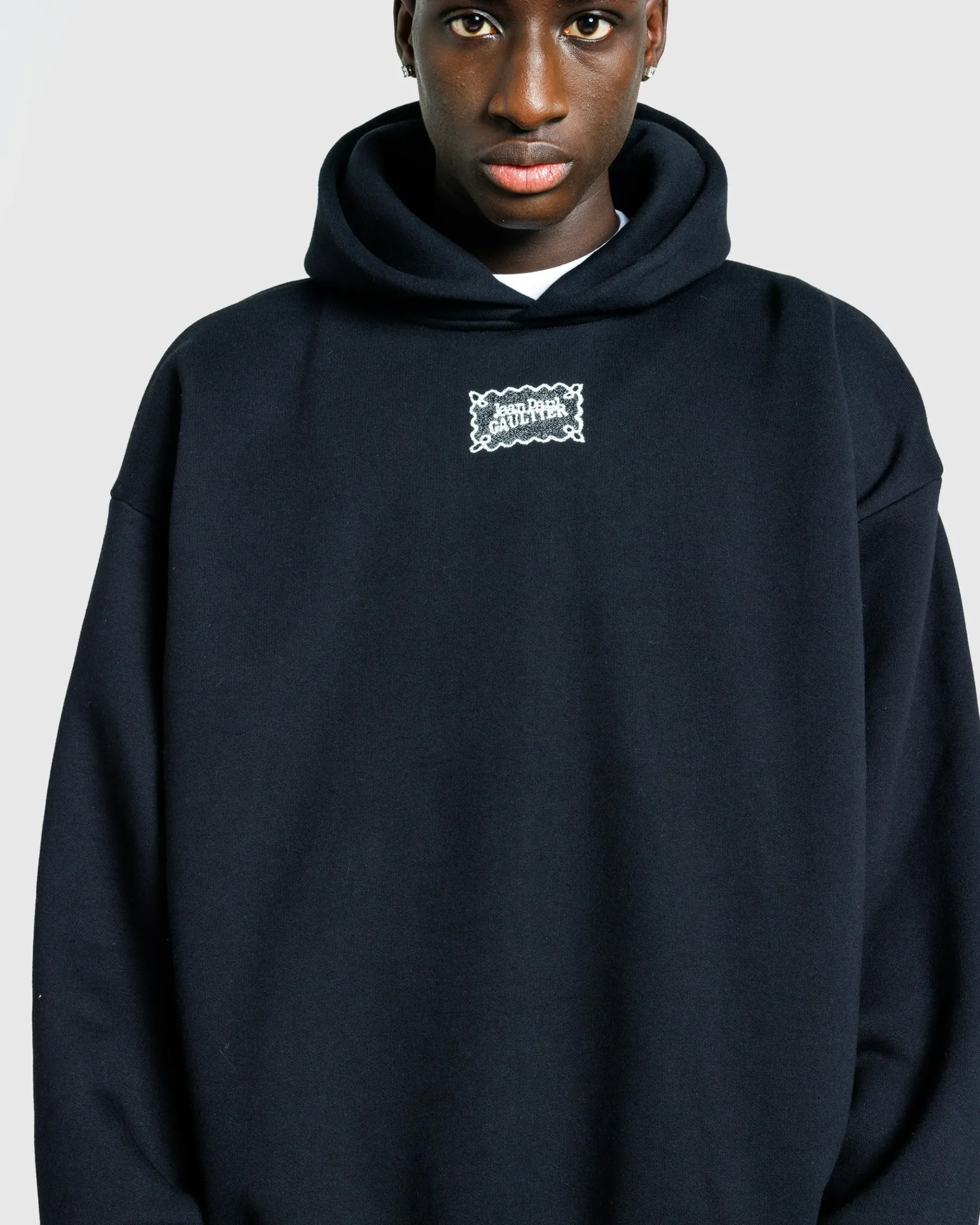 Flash Sale Jean Paul Gaultier Lace Label Hoodie black/white
