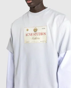 Flash Sale Acne Studios Layered Print T-Shirt lightgrey