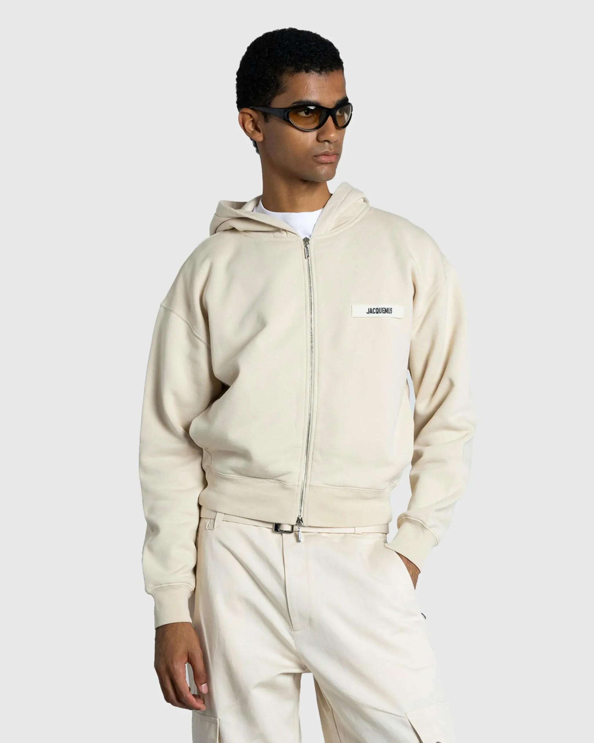 Hot JACQUEMUS Le Hoodie Zip Gros Grain beige