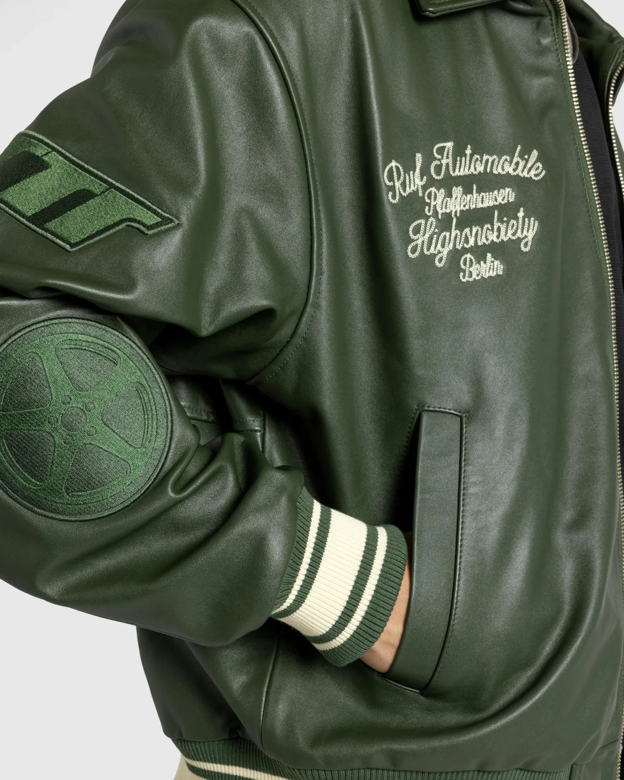 Cheap RUF Leather Bomber green