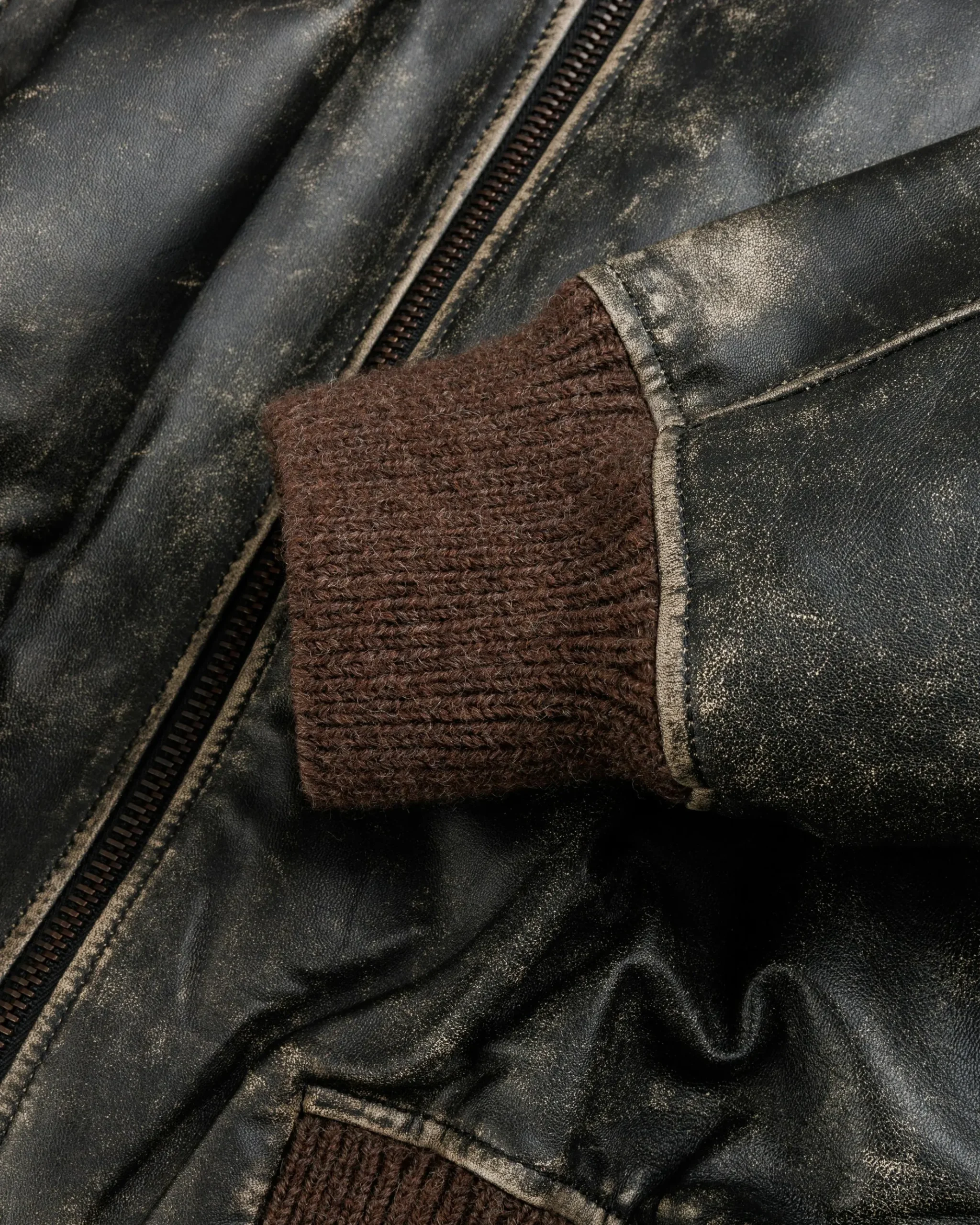 Cheap Acne Studios Leather Bomber Jacket black