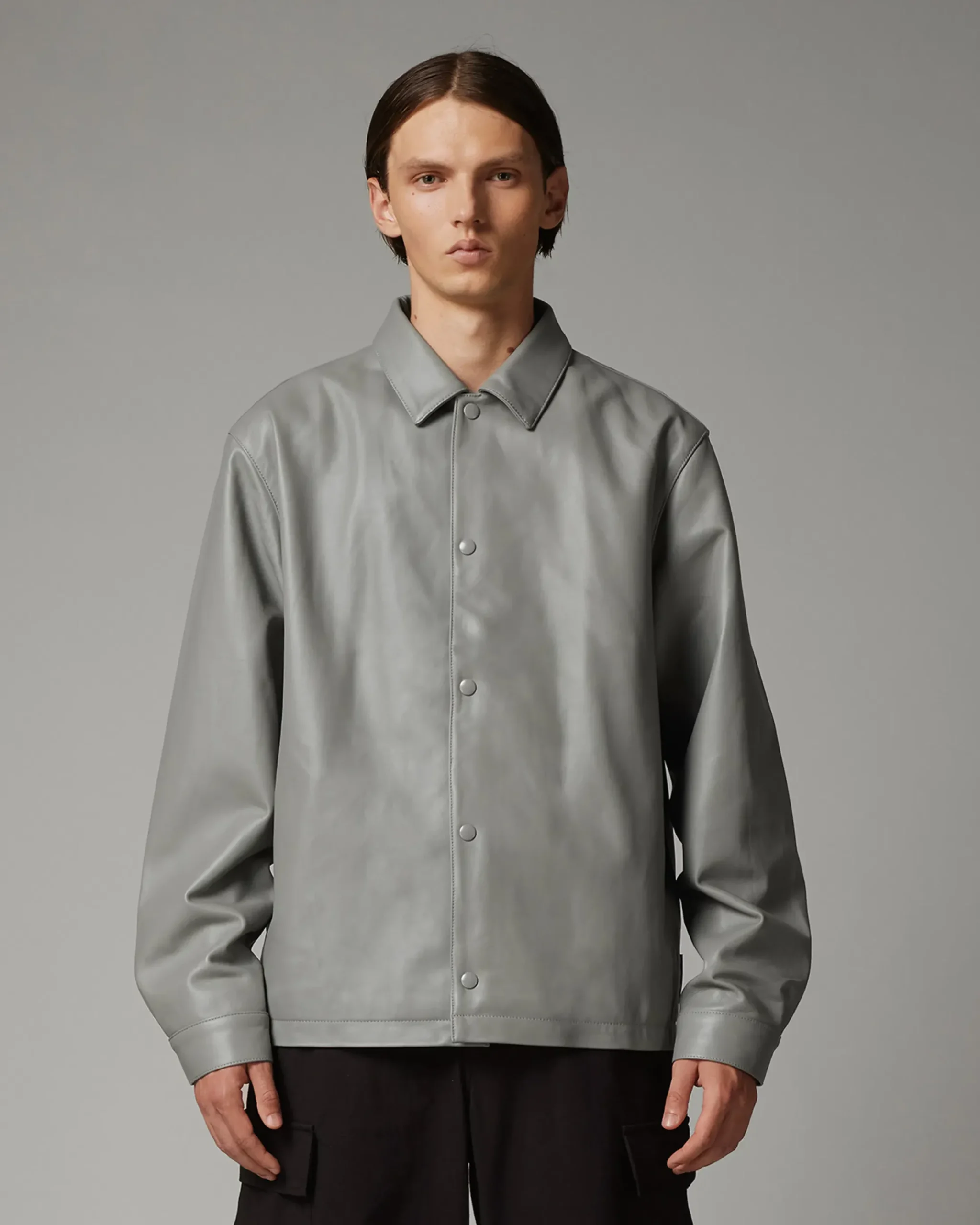 Best Sale Highsnobiety HS05 Leather Shirt Jacket Beige unavailable