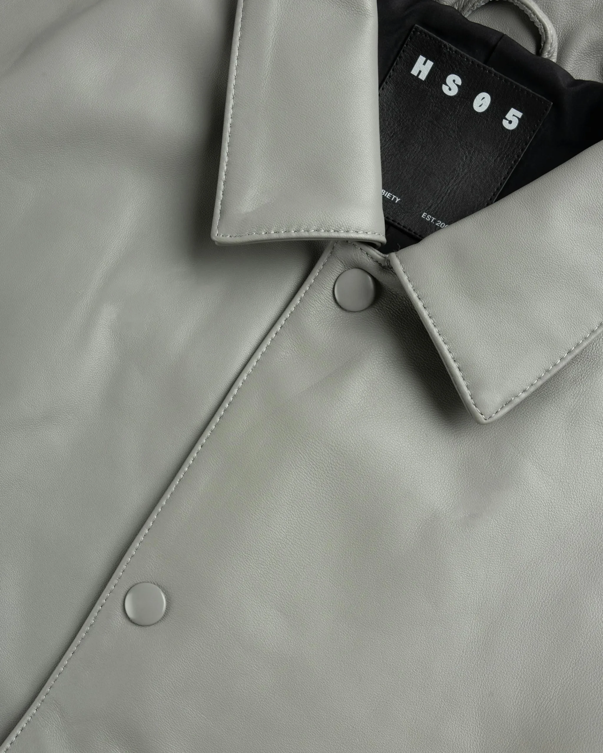 Best Sale Highsnobiety HS05 Leather Shirt Jacket Beige unavailable
