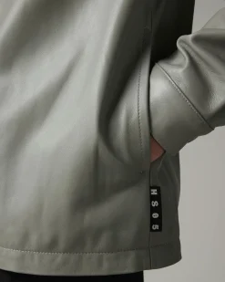 Best Sale Highsnobiety HS05 Leather Shirt Jacket Beige unavailable