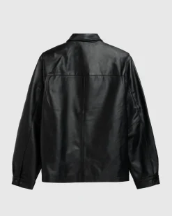 Shop Highsnobiety HS05 Leather Shirt Jacket black
