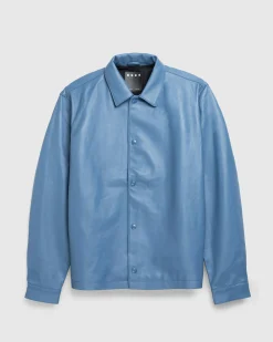 New Highsnobiety HS05 Leather Shirt Jacket Blue unavailable
