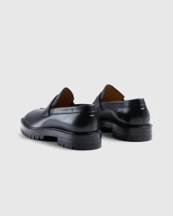 Online Maison Margiela Leather Tabi Mocassin Black black/washed