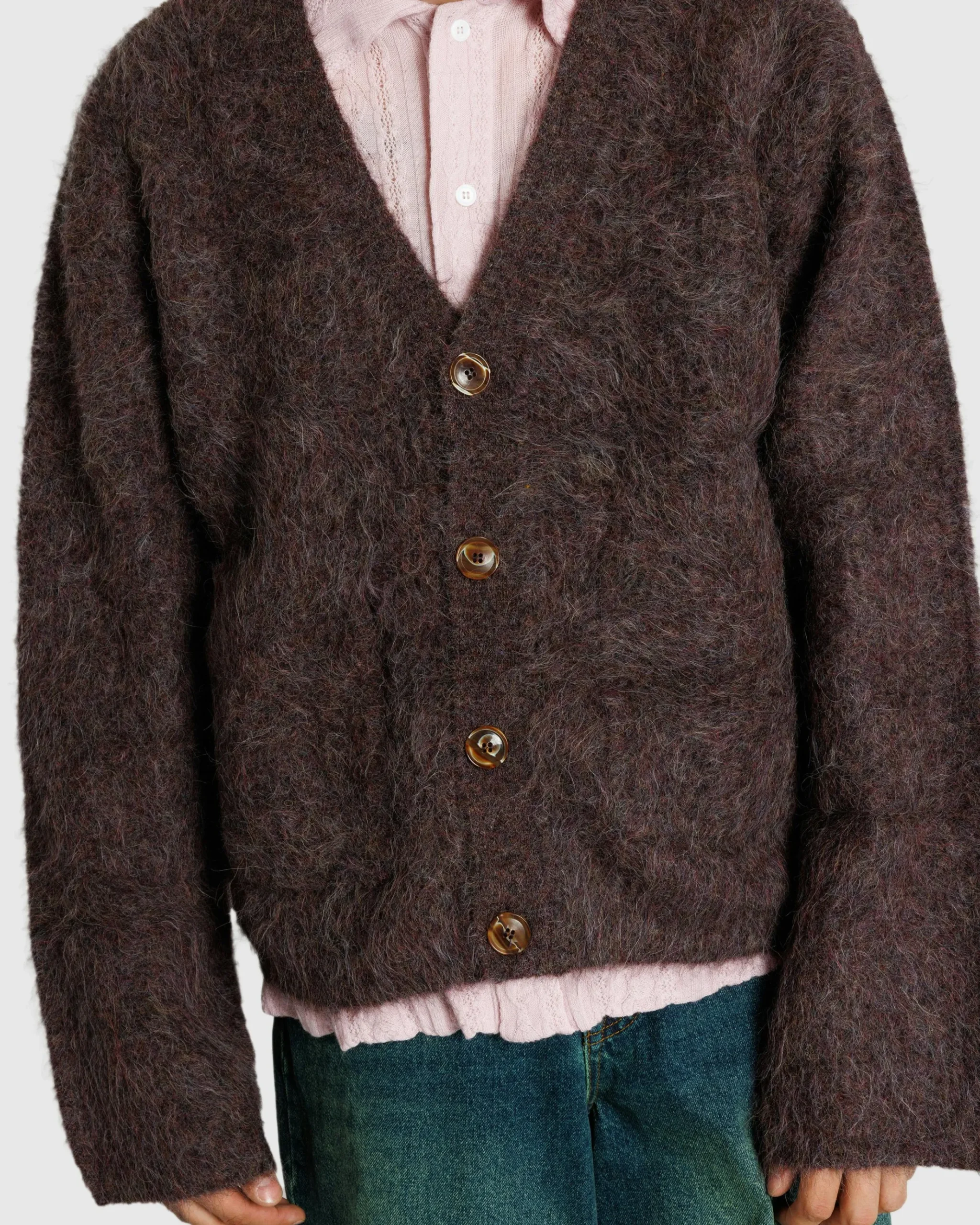 Store Séfr Lee Cardigan Lilac Melange Alpaca lilacmelangealpaca