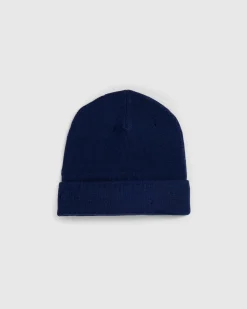 Shop Acne Studios Logo Beanie navy