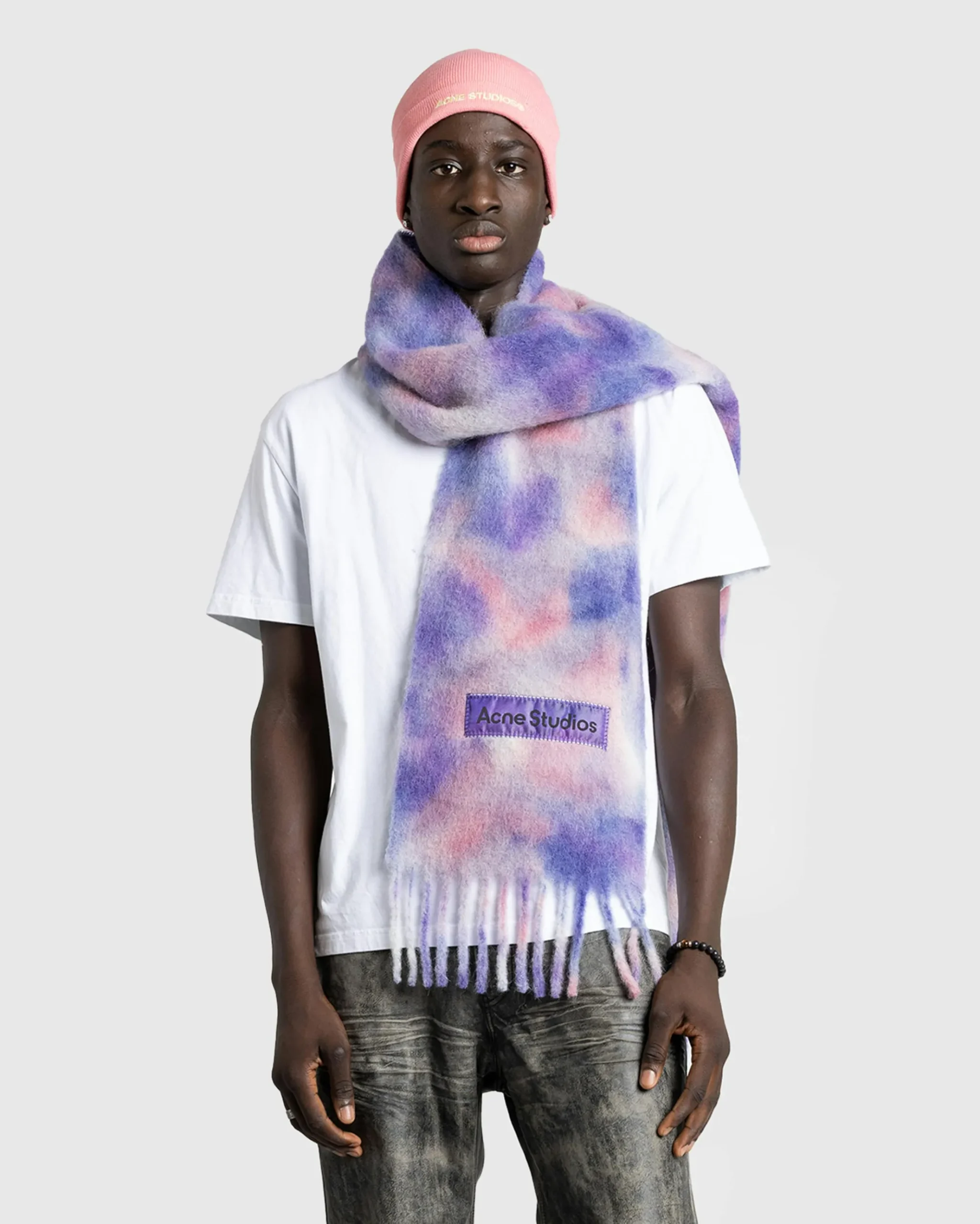 Clearance Acne Studios Logo Beanie pink