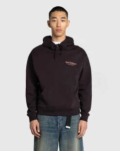 Cheap Sant Ambroeus Logo Hoodie Brown darkbrown