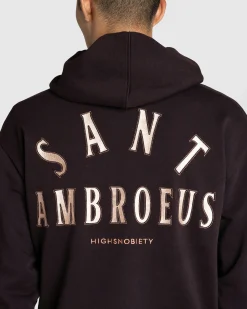 Cheap Sant Ambroeus Logo Hoodie Brown darkbrown
