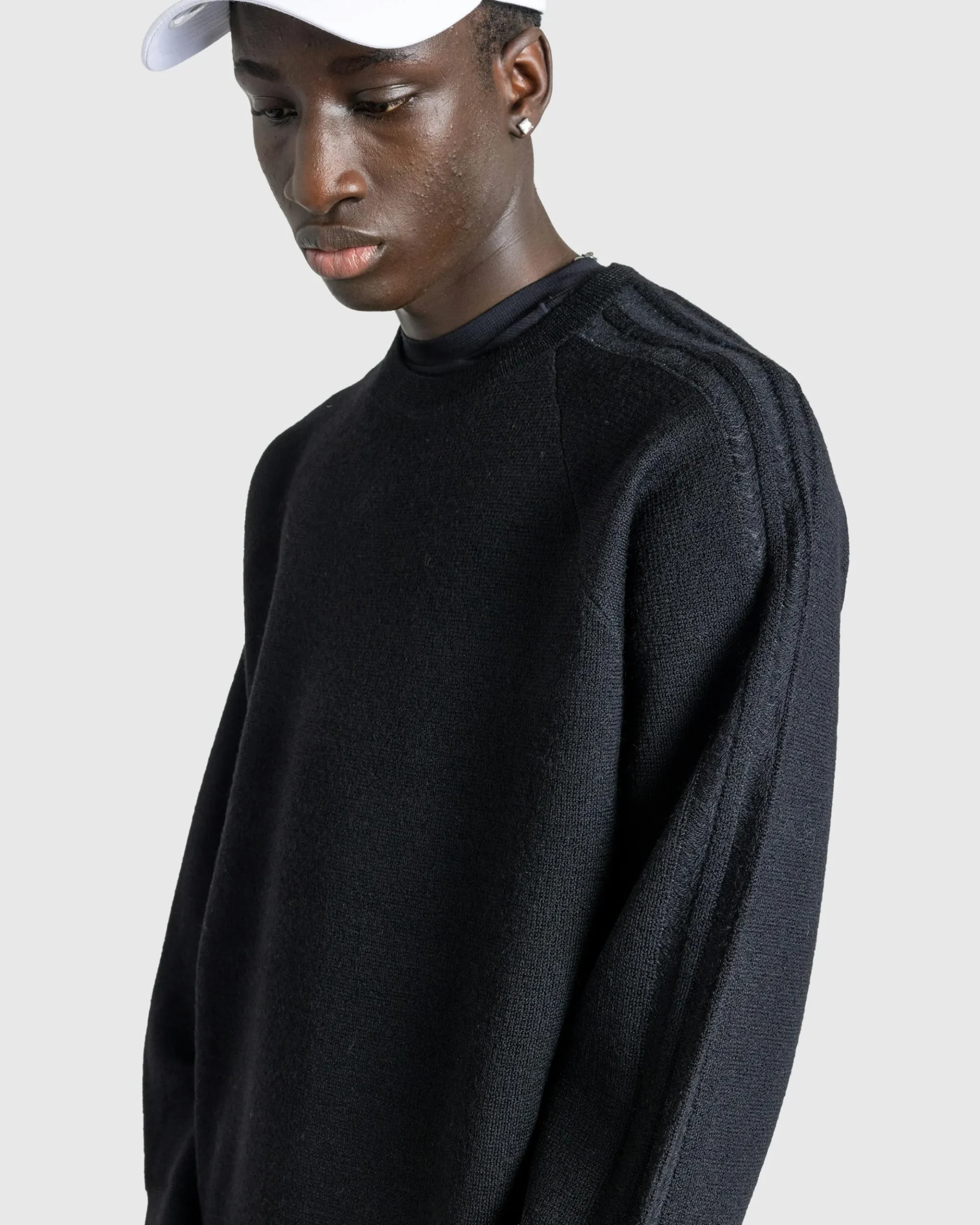 Clearance Y-3 Logo Knit Crew Sweatshirt black