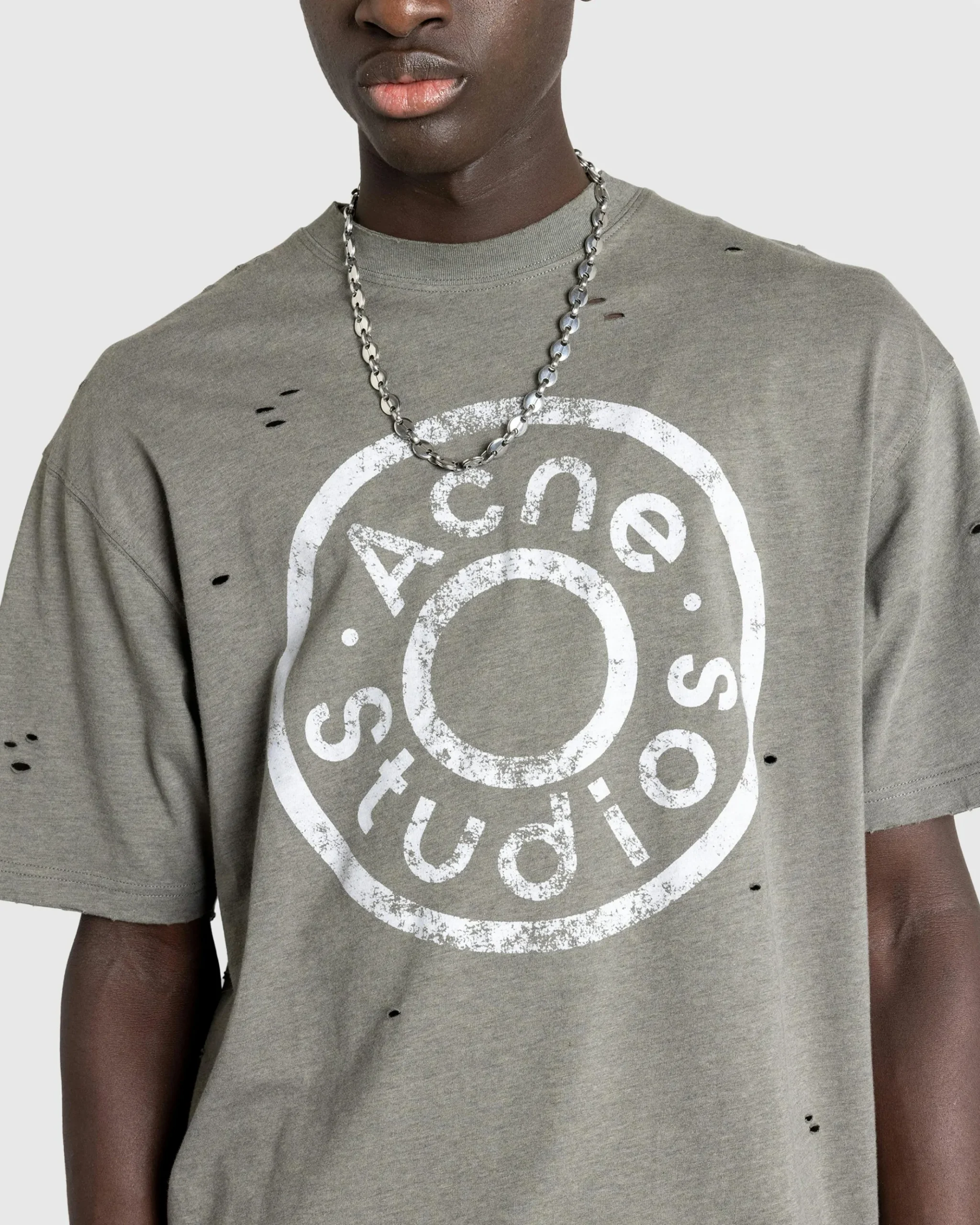 Clearance Acne Studios Logo T-Shirt mossgreen