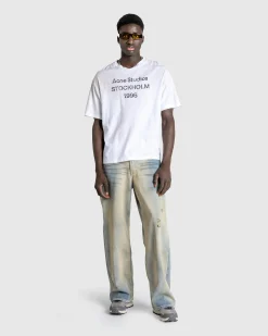 Best Sale Acne Studios Logo T-Shirt dustywhite