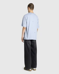 Sale Acne Studios Logo T-Shirt Blue Melange bluemelange