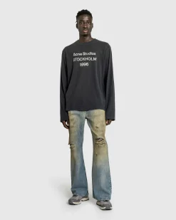 Best Acne Studios Logo T-Shirt Faded Black fadedblack
