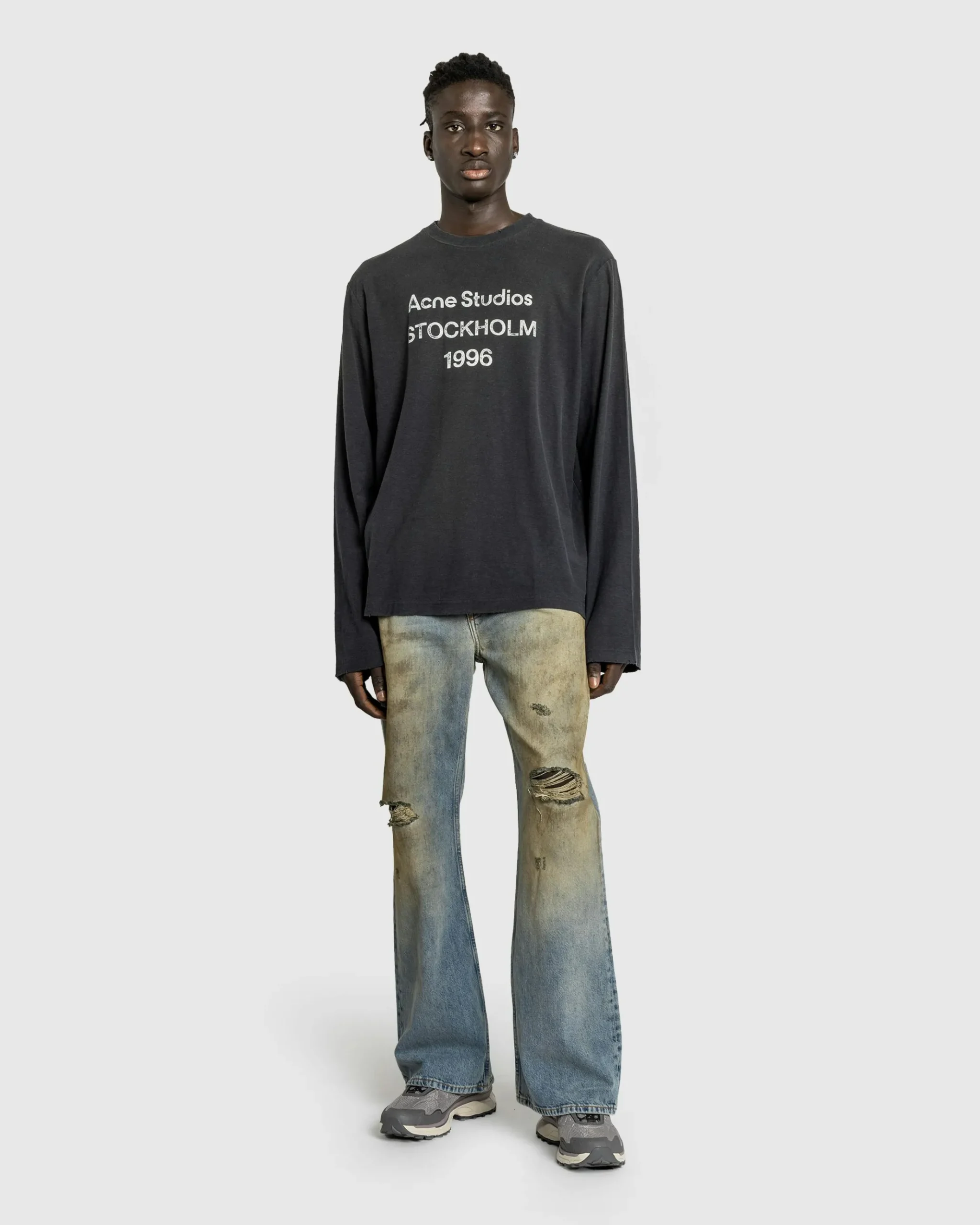 Best Acne Studios Logo T-Shirt Faded Black fadedblack