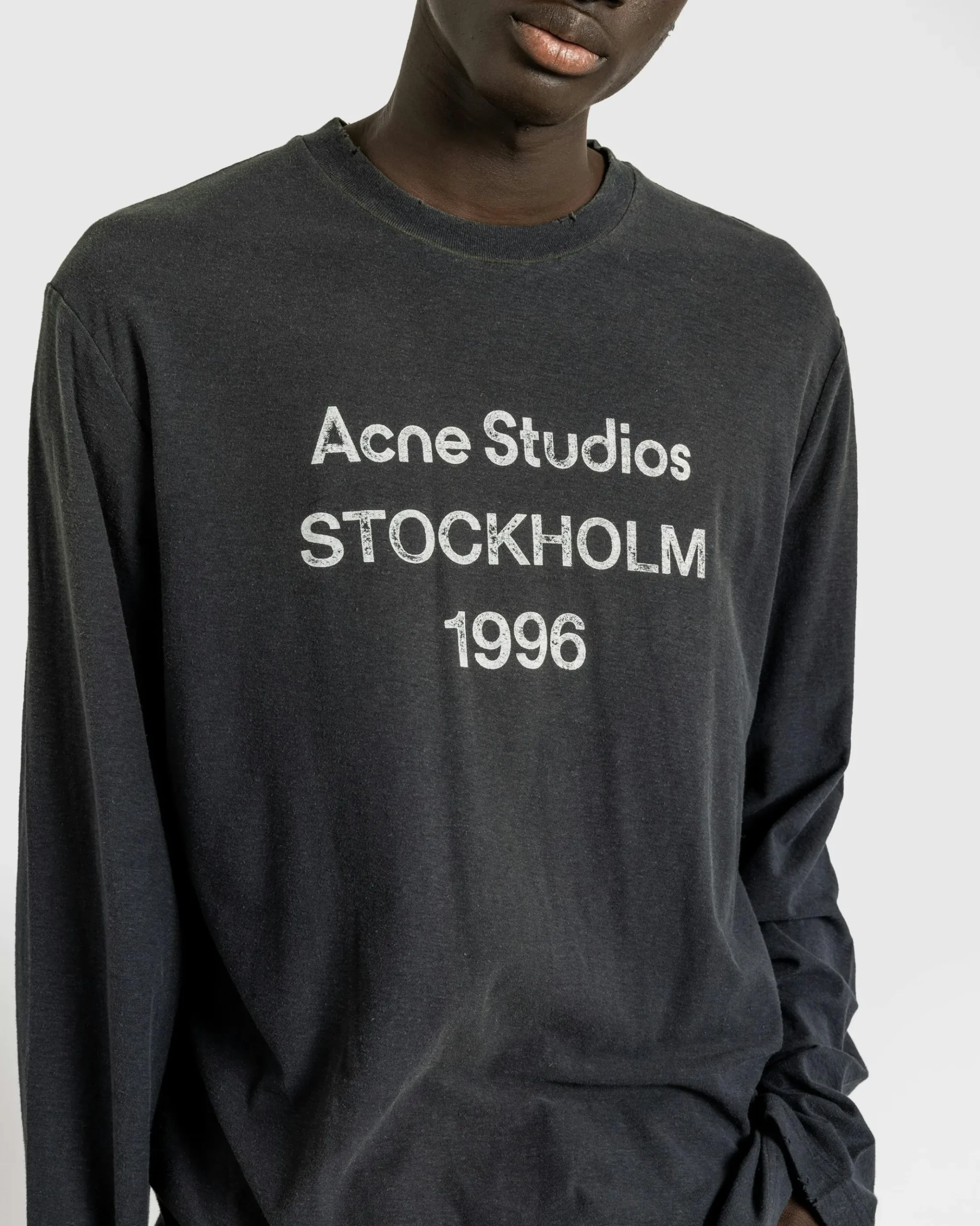 Best Acne Studios Logo T-Shirt Faded Black fadedblack