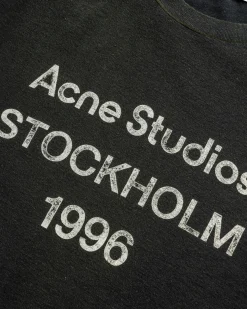 Best Acne Studios Logo T-Shirt Faded Black fadedblack