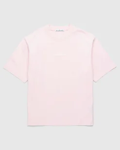 Clearance Acne Studios Logo T-Shirt Pale Pink mudbeige