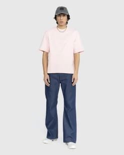 Clearance Acne Studios Logo T-Shirt Pale Pink mudbeige