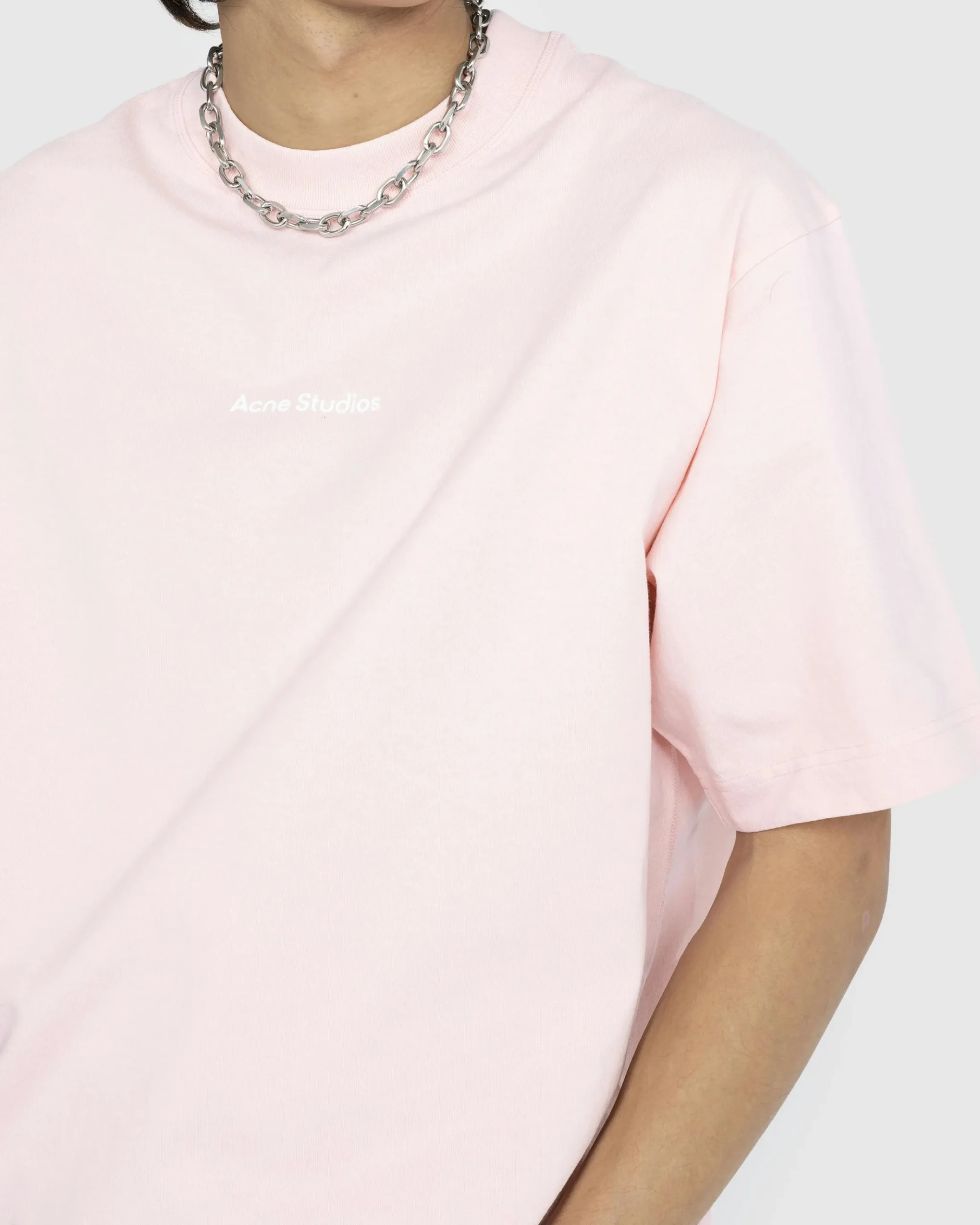 Clearance Acne Studios Logo T-Shirt Pale Pink mudbeige
