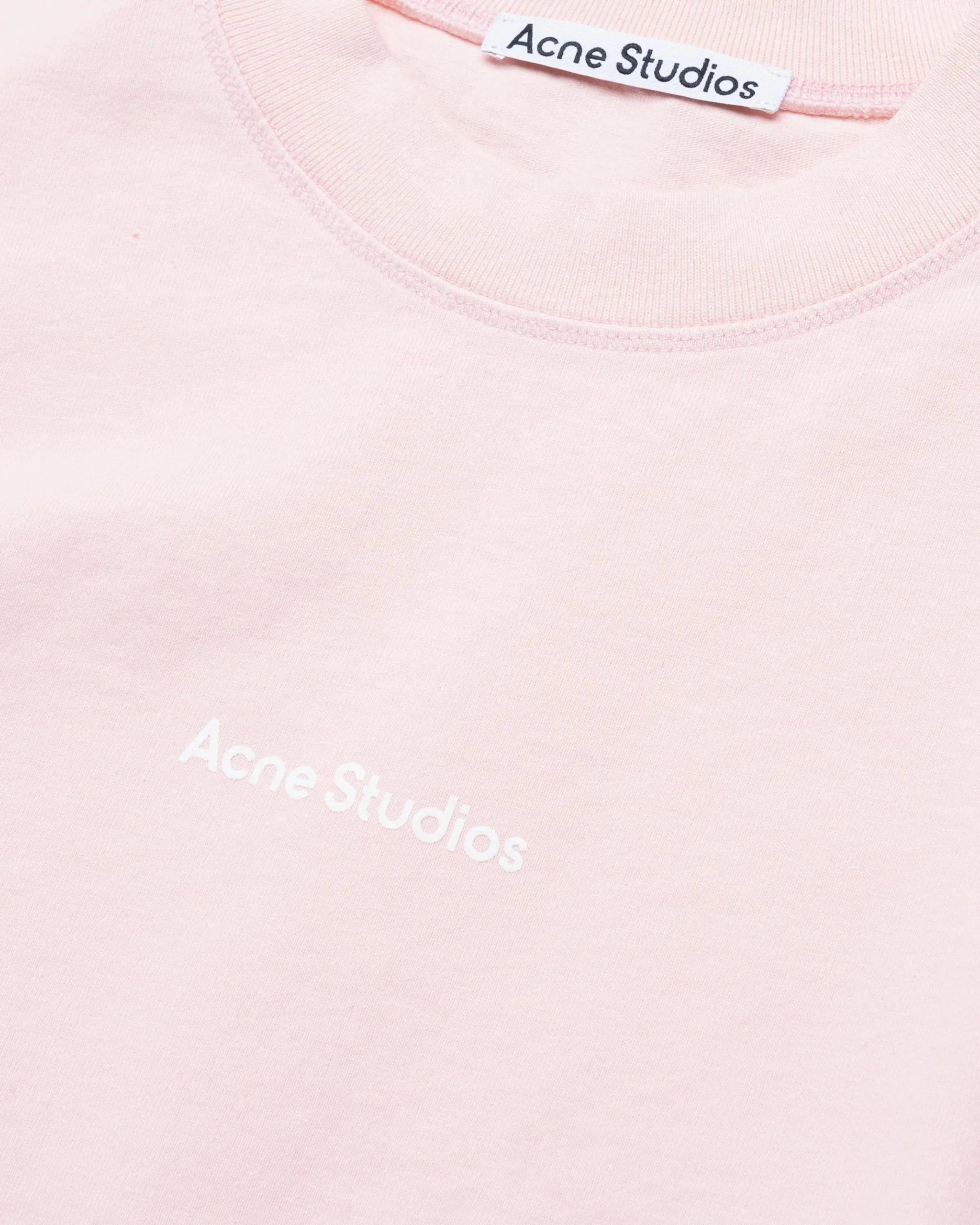Clearance Acne Studios Logo T-Shirt Pale Pink mudbeige