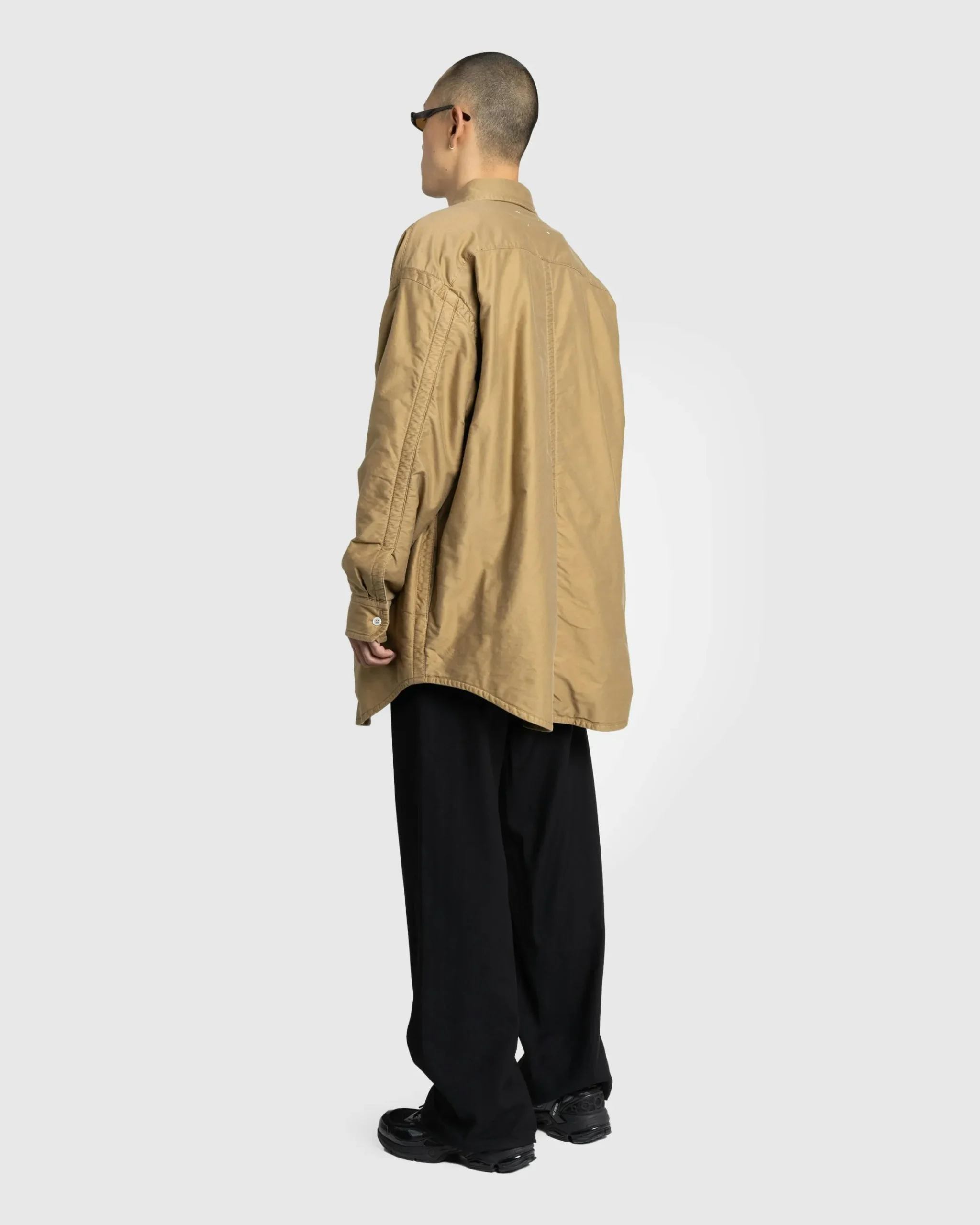 New Maison Margiela Long-Sleeve Button-Down Shirt camel