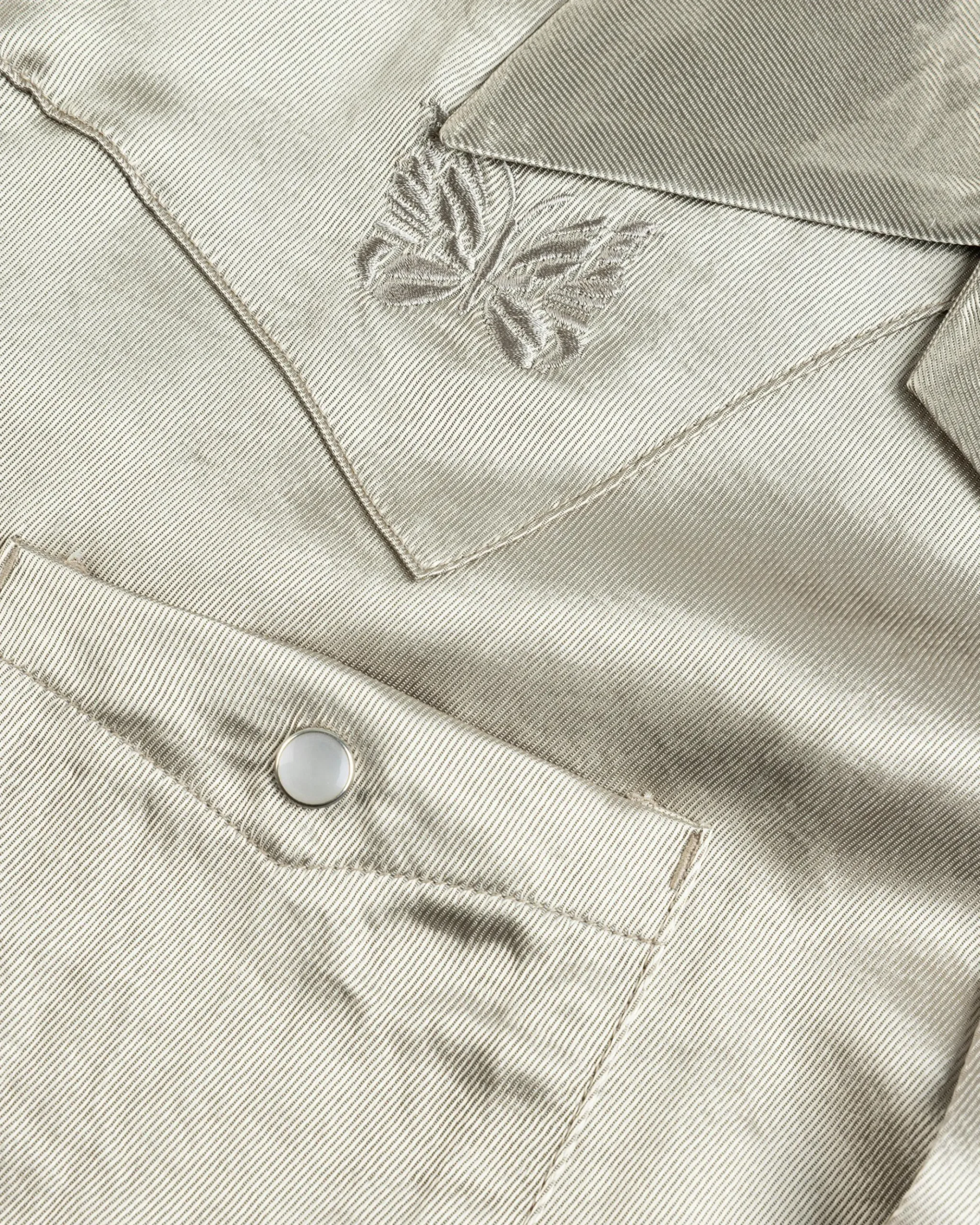 Fashion Needles Longsleeve Cowboy One-Up Shirt Acetate Sateen taupe