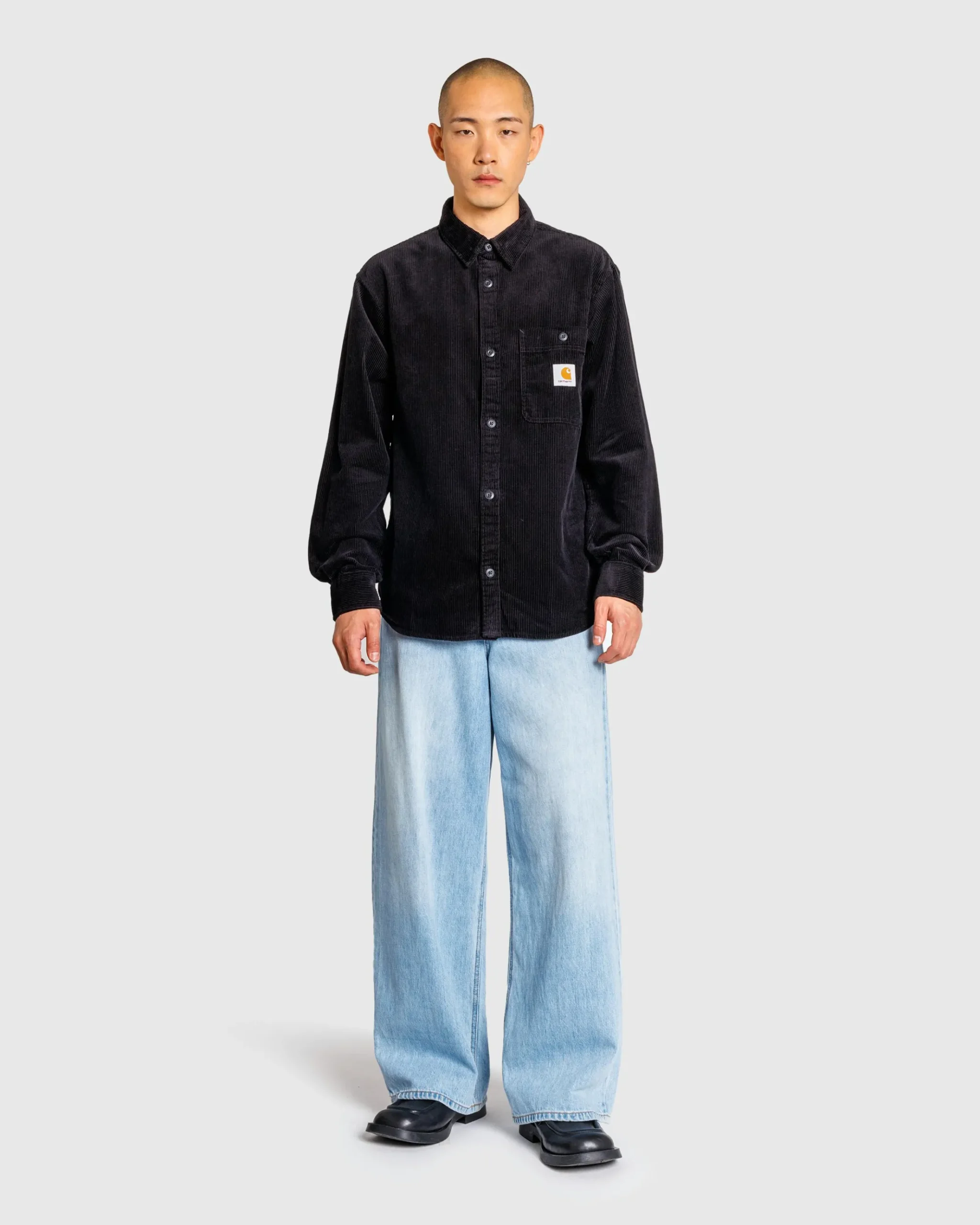 Discount Carhartt WIP Long-Sleeve Flint Shirt black/rinsed
