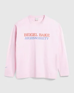 Clearance Beigel Bake Long-Sleeve Logo Tee Pink lightpink