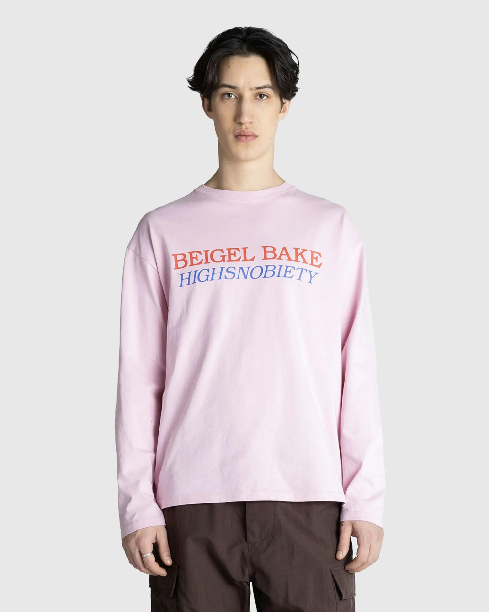 Clearance Beigel Bake Long-Sleeve Logo Tee Pink lightpink