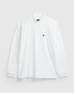 Fashion Needles L/S Mock Neck Tee Poly Jersey white